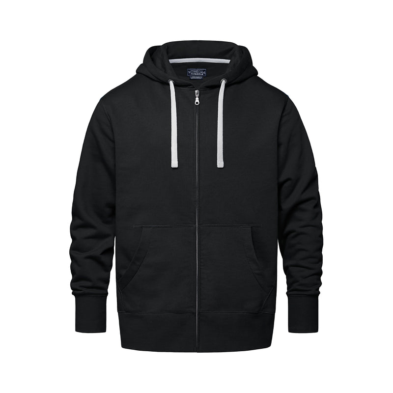 Three Sixty Six Men's Full Zip Sweatshirt Hoodie - Lightweight And Stretchy Zipper Hoodie Jacket, Graphic Black, Medium