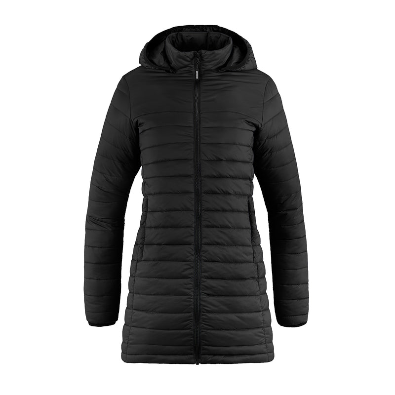 Chargez l&#39;image dans la visionneuse de la galerie, L00903 - Glacier Bay - Manteau Bouffant Long avec Capuchon Amovible pour Femme
