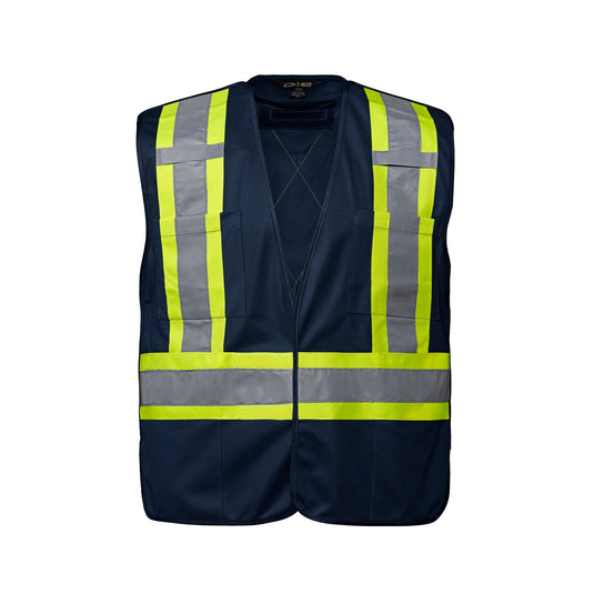 L01145 - Vanguard - Tricot Hi-Vis 5 Point Tear-Away Vest - Dual Sized