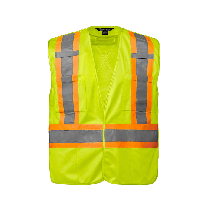 L01145 - Vanguard - Tricot Hi-Vis 5 Point Tear-Away Vest - Dual Sized