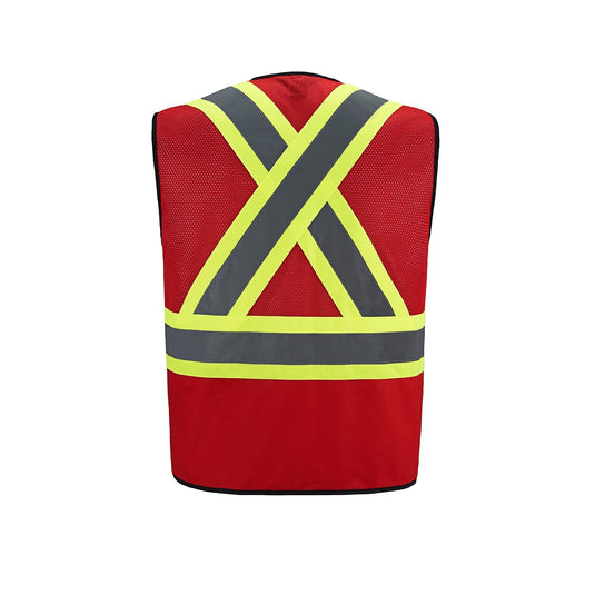 L01150 - Scout - Adult Tricot Hi-Vis Zipper Front Vest