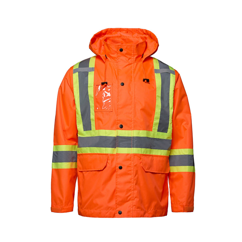 Load image into Gallery viewer, L01205 - STORM - Full Length HI-VIZ Raincoat with Detachable Hood
