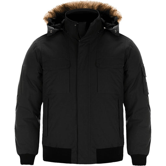 L06075 - Intense - Men's Cold Weather Bomber Jacket w/ Detachable Hood