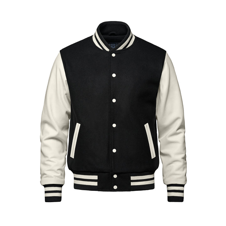 Melton and Leather Varsity Jacket