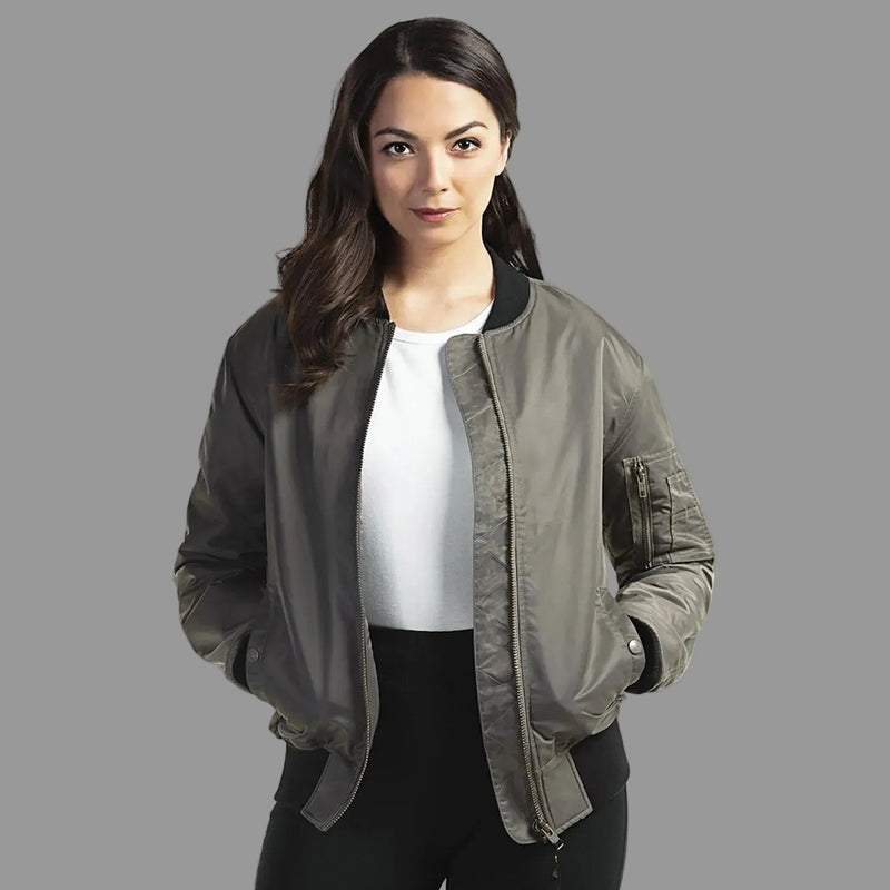 Chargez l'image dans la visionneuse de la galerie, L09301 - Bomber - Blouson Aviateur Isolé pour Femme
