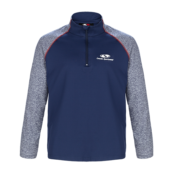 PO212 - Custom Two-toned 1/4 zip pullover with contrast stitching