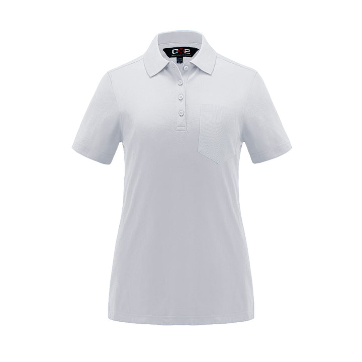 CX2 Caddy Ladies Pique Mesh Polo w/ Pocket — White