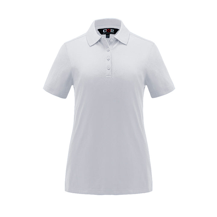 CX2 Elite LadiesCotton-Poly-Spandex Pique Polo — White