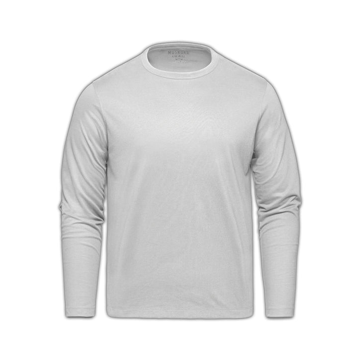 Muskoka Trail Riverside Cotton-Poly Long Sleeve Crewneck T-Shirt — White