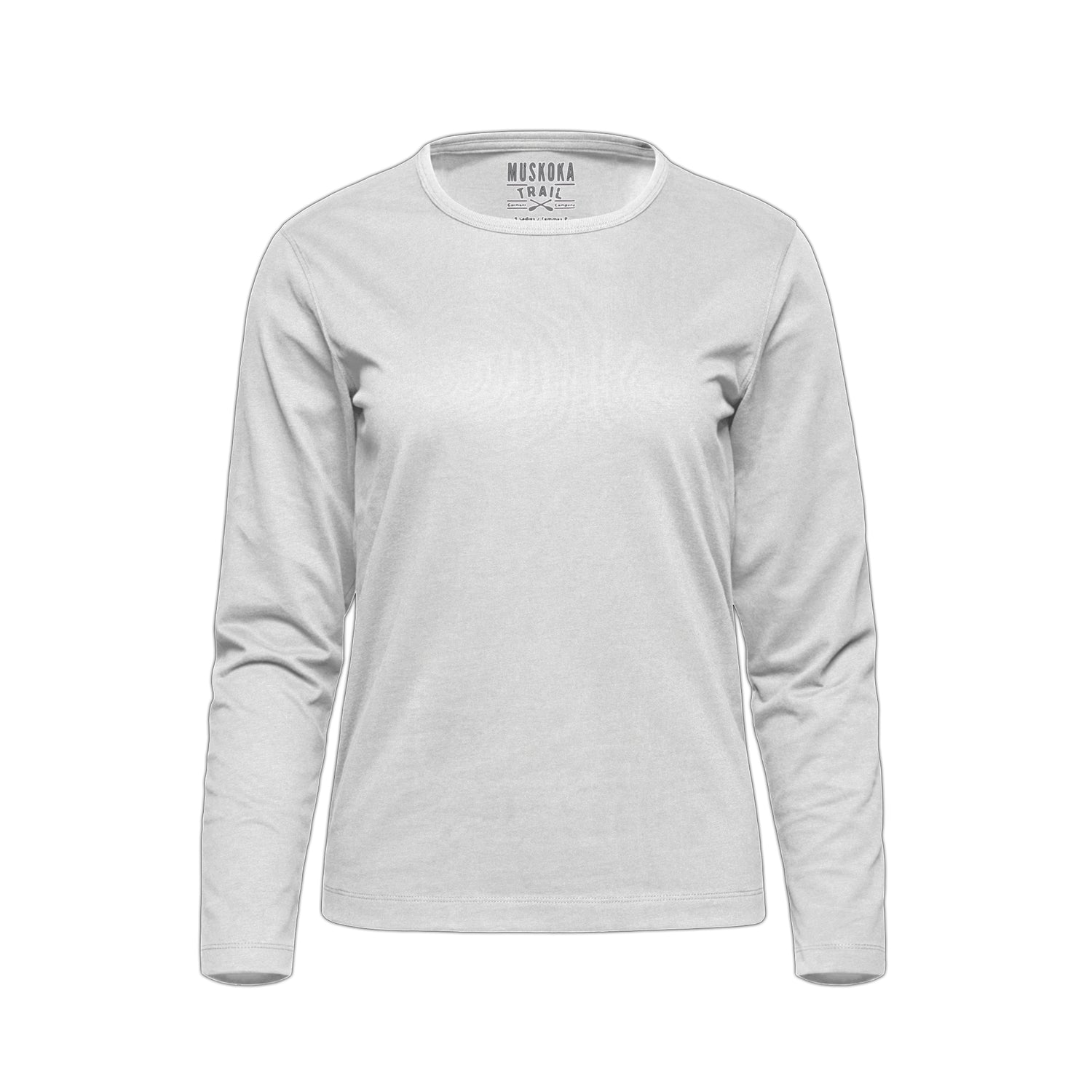 Muskoka Trail Riverside Cotton-Poly Long Sleeve Crewneck T-Shirt — White