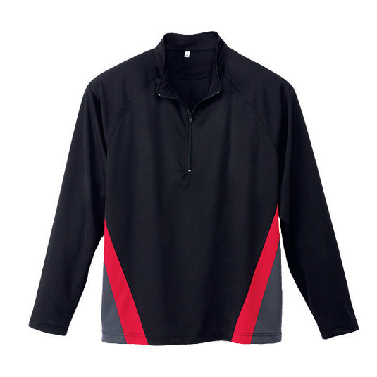 ST82 - Custom Three-toned 1/4 zip long sleeve shirt with side inserts