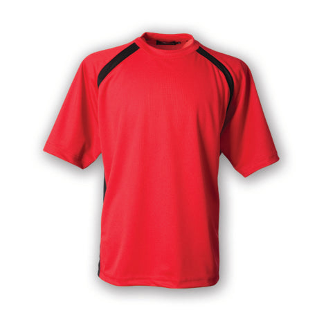 TS122 - Custom Two-toned crew neck pullover short sleeve t-shirt with raglan sleeve & shoulder inserts