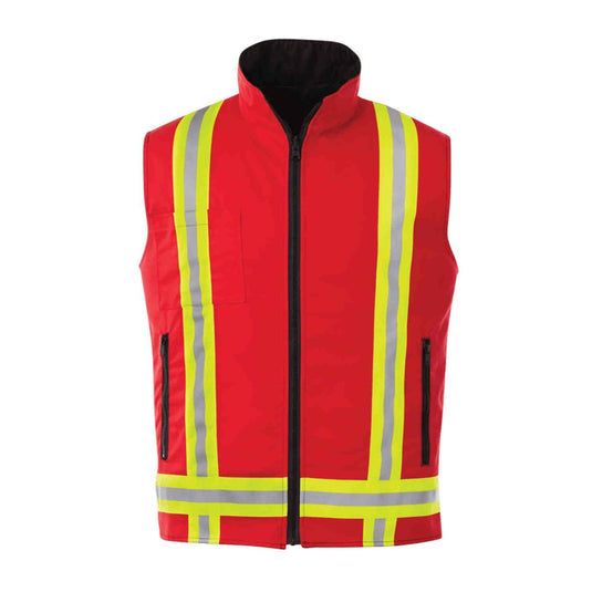 VT94 - Custom Solid vest with zip front closure & two-toned 3M reflective tape