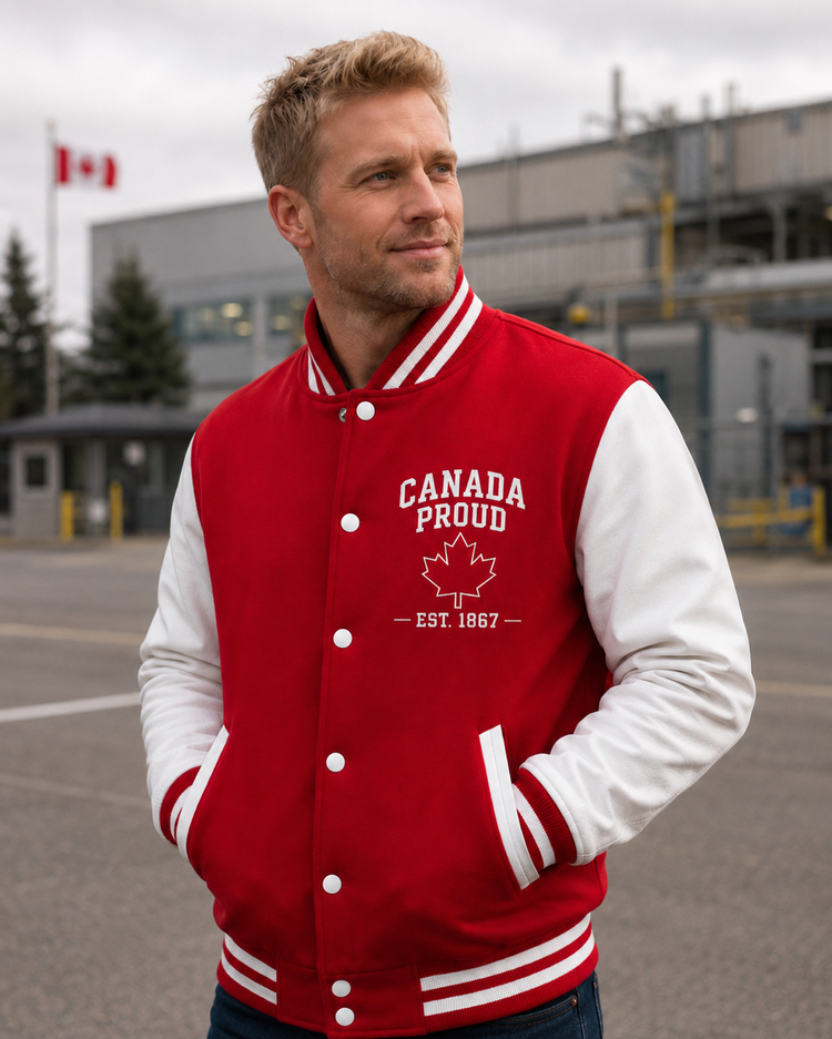 Canada Proud Melton/Leather Varsity Jacket - $299.99