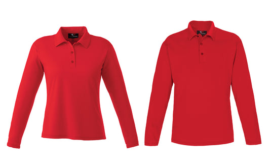GS259 Custom Men's Performance Solid Color Long Sleeve Polo